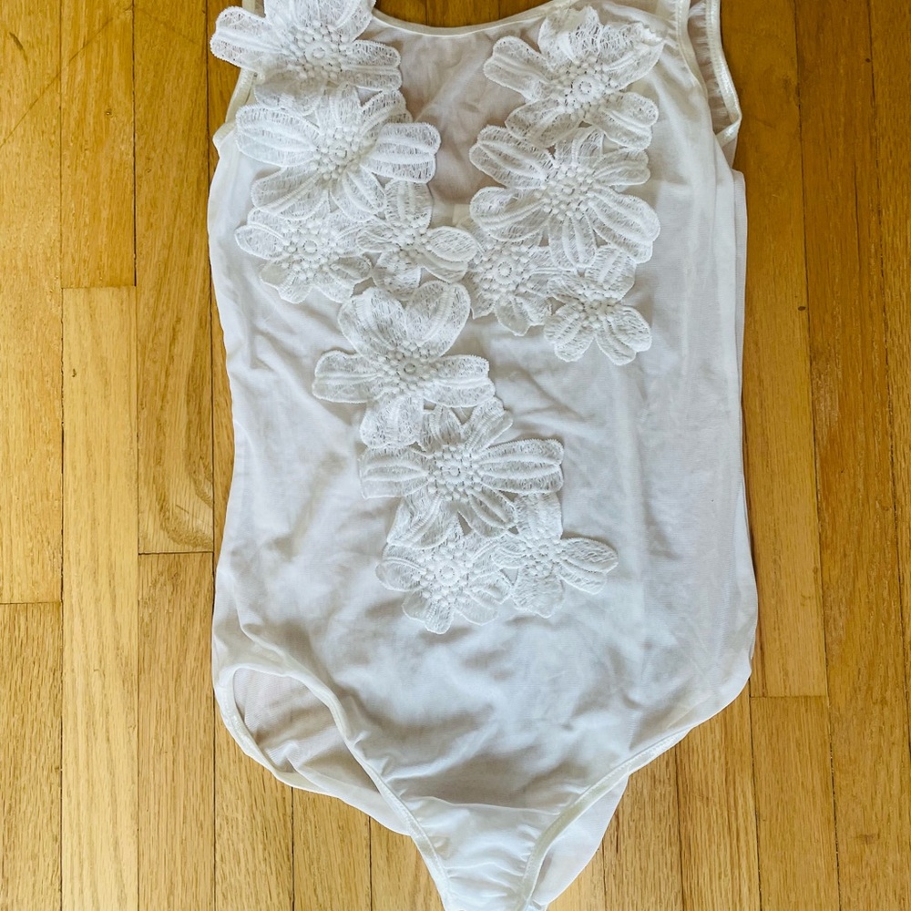 Floral White Bodysuit One Piece